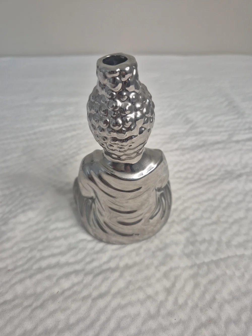 Nanette LeporeSilver Meditating Buddha Figurine, Metallic Ceramic Zen Home Decor